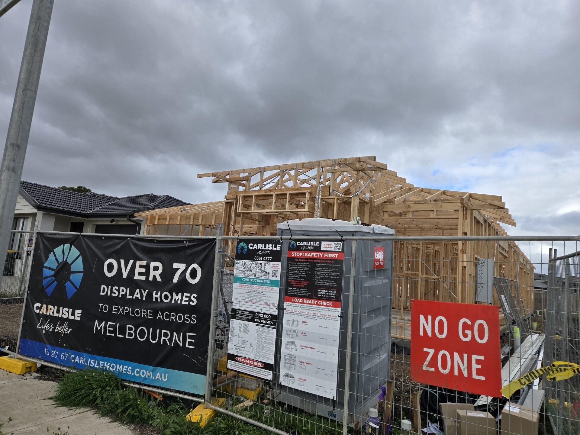 Carlisle Homes - Street-Front Frame - Carlisle Homes carpentry project in Melbourne