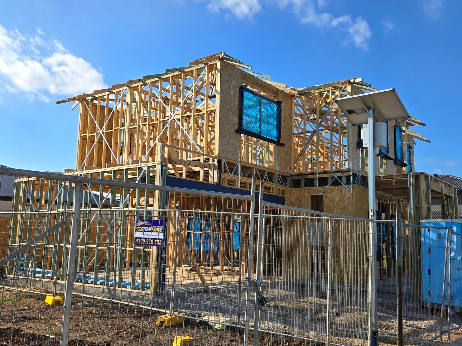 Completed double storey timber frame at frame stage in Melbourne - Master Framers