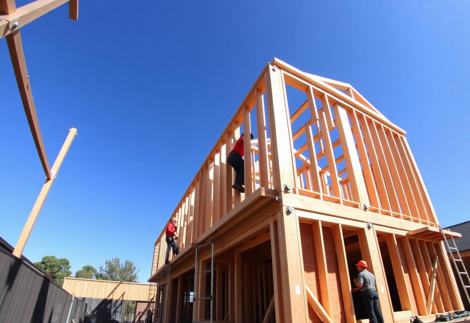 Framing crew on a Melbourne residential build